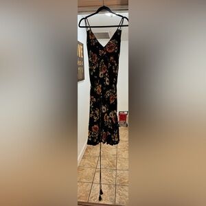 Torrid Black Midi Dress with Floral Design